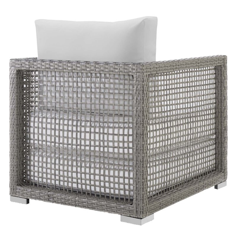 Afuera Living 3-Piece Outdoor Synthetic PE Wicker Rattan Set in Gray / White