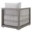 Afuera Living 3-Piece Outdoor Synthetic PE Wicker Rattan Set in Gray / White