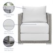 Afuera Living 3-Piece Outdoor Synthetic PE Wicker Rattan Set in Gray / White