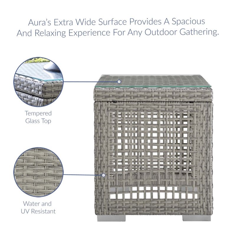 Afuera Living 3-Piece Outdoor Synthetic PE Wicker Rattan Set in Gray / White