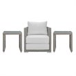 Afuera Living 3-Piece Outdoor Synthetic PE Wicker Rattan Set in Gray / White