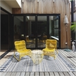 Afuera Living Indoor Outdoor Machine Skip Area 7'x9' Rug in Ivory and Blue