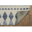 Afuera Living Indoor Outdoor Machine Skip Area 7'x9' Rug in Ivory and Blue