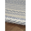 Afuera Living Indoor Outdoor Machine Skip Area 7'x9' Rug in Ivory and Blue