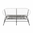 Afuera Living Outdoor Loveseat Handwoven Wicker Roping Steel Frame in White