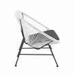 Afuera Living Outdoor Loveseat Handwoven Wicker Roping Steel Frame in White