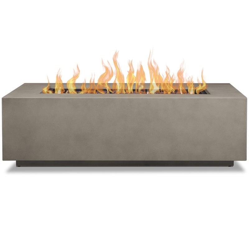 Afuera Living Large Propane Fire Table with Conversion Kit in Mist Gray