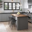 Afuera Living Contemporary Steel Counter Stool 2 Piece Set in Black
