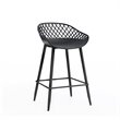 Afuera Living Contemporary Steel Counter Stool 2 Piece Set in Black