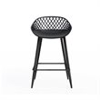Afuera Living Contemporary Steel Counter Stool 2 Piece Set in Black