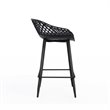 Afuera Living Contemporary Steel Counter Stool 2 Piece Set in Black