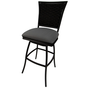 Afuera Living Outdoor Patio Extra Tall Swivel Armless Bar Stool in Gray