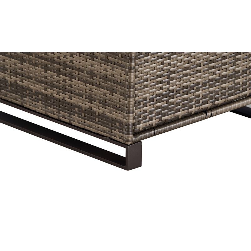 Afuera Living Modern Outdoor Side Table with Storage in Brown