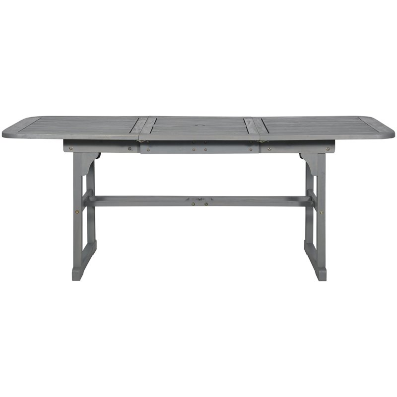 Afuera Living Transitional Extendable Patio Dining Table in Gray Wash