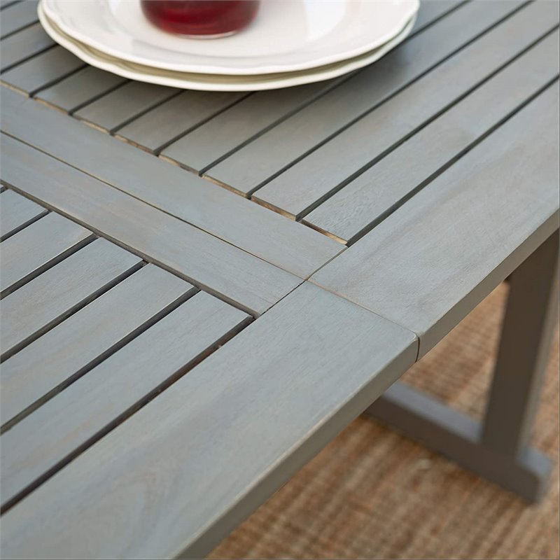 Afuera Living Transitional Extendable Patio Dining Table in Gray Wash