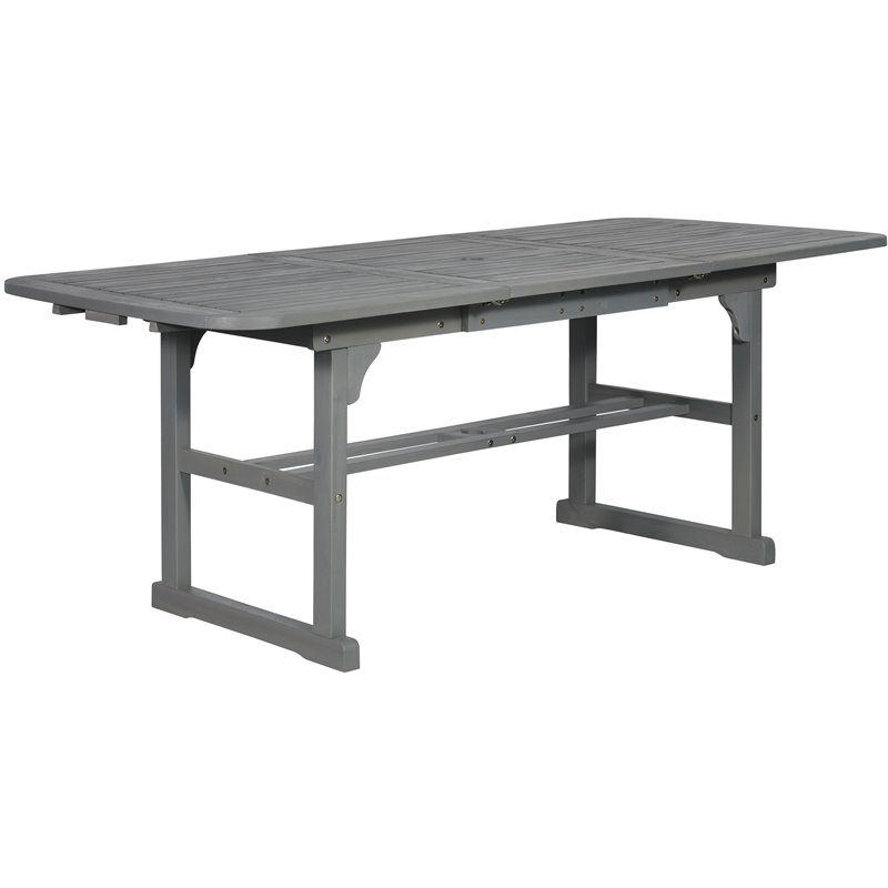 Afuera Living Transitional Extendable Patio Dining Table in Gray Wash