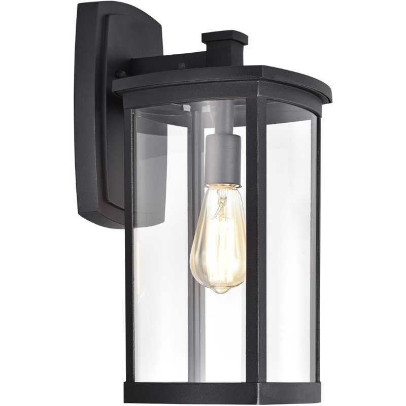Afuera Living Transitional 1 Light Textured Black Outdoor Wall Sconce 17