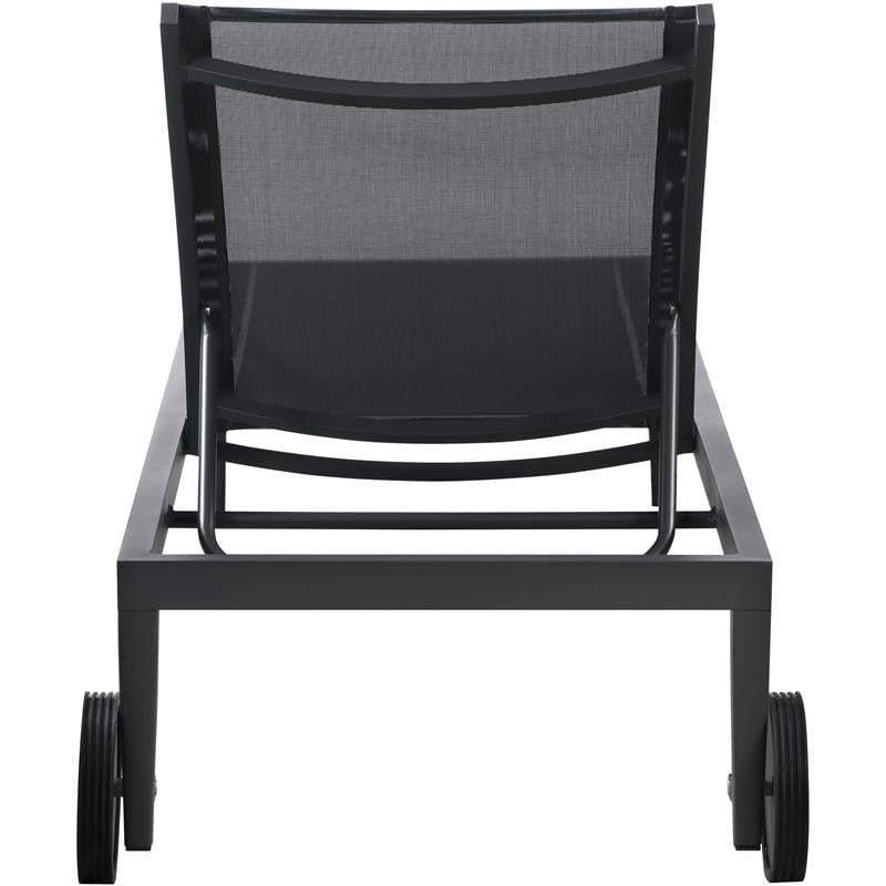 Afuera Living Modern Black Outdoor Patio Chaise Lounge Chair