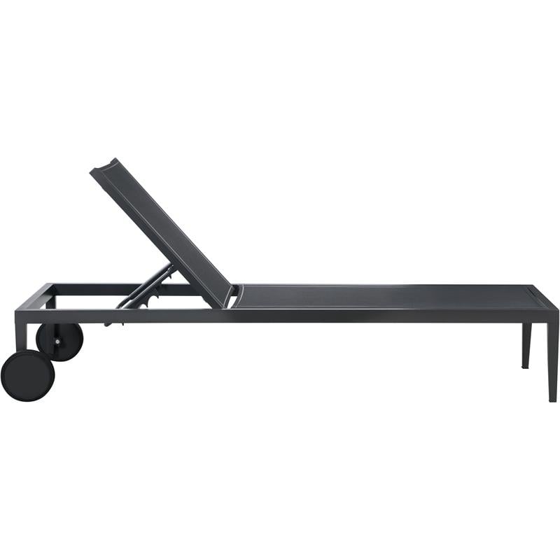 Afuera Living Modern Black Outdoor Patio Chaise Lounge Chair