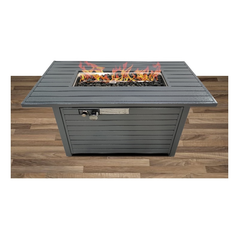 Afuera Living Contemporary Steel Outdoor Fire Pit Table with Lid
