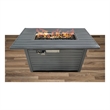 Afuera Living Contemporary Steel Outdoor Fire Pit Table with Lid