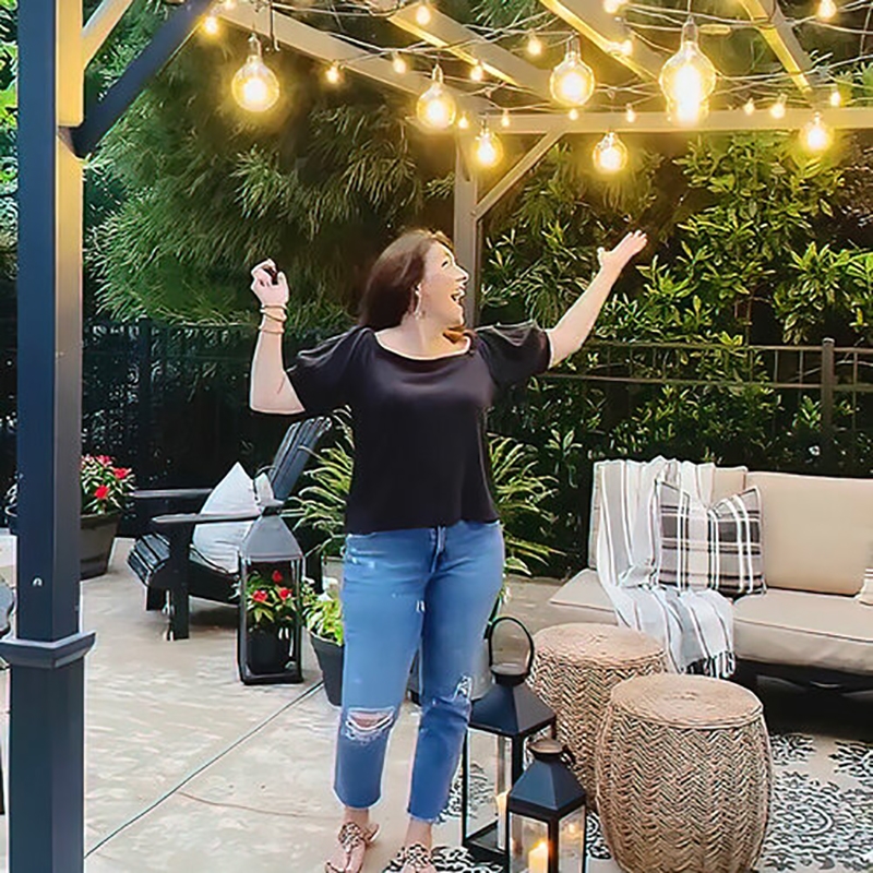 Afuera Living Plastic Dimmable Outdoor LED 7 Patio String Light in Black
