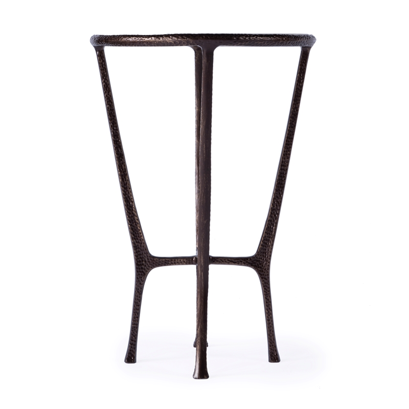 Afuera Living Contemporary Outdoor Marble Side Table In Bronze