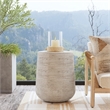 Afuera Living Concrete Stone Outdoor End Table in Rough Light Gray