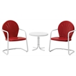 Afuera Living 3 Piece Metal Patio Conversation Set in Bright Red