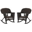 Afuera Living Resin Wicker Patio Rocker in Espresso (Set of 2)