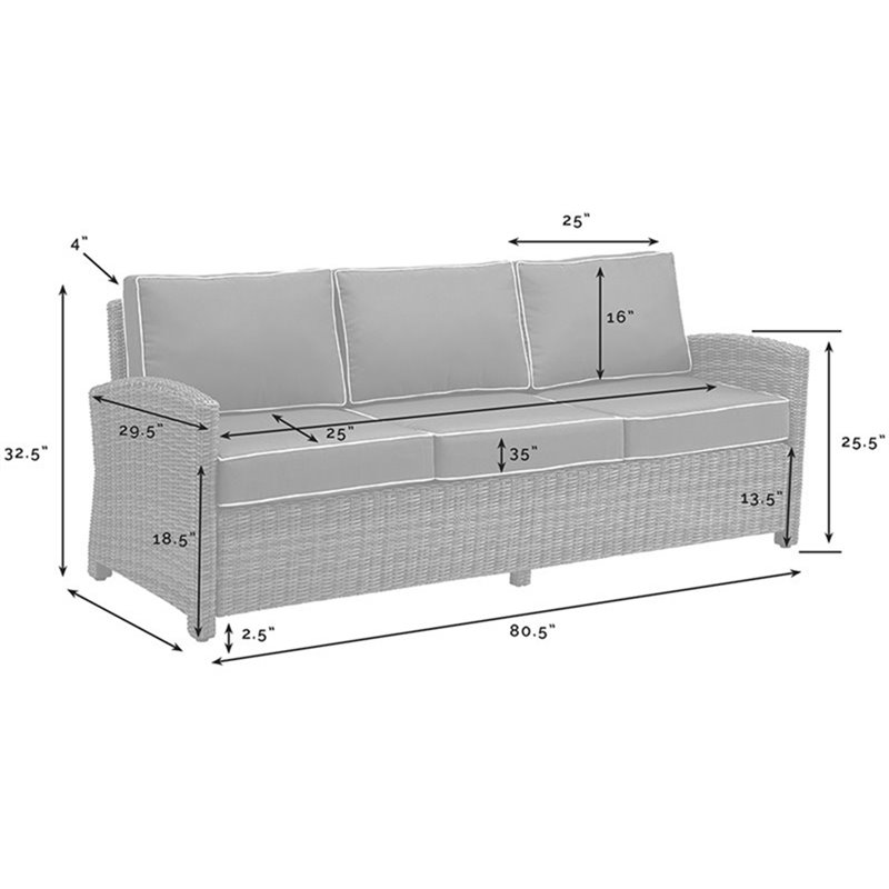 Afuera Living Contemporary Fabric Patio Sofa in Brown and Red
