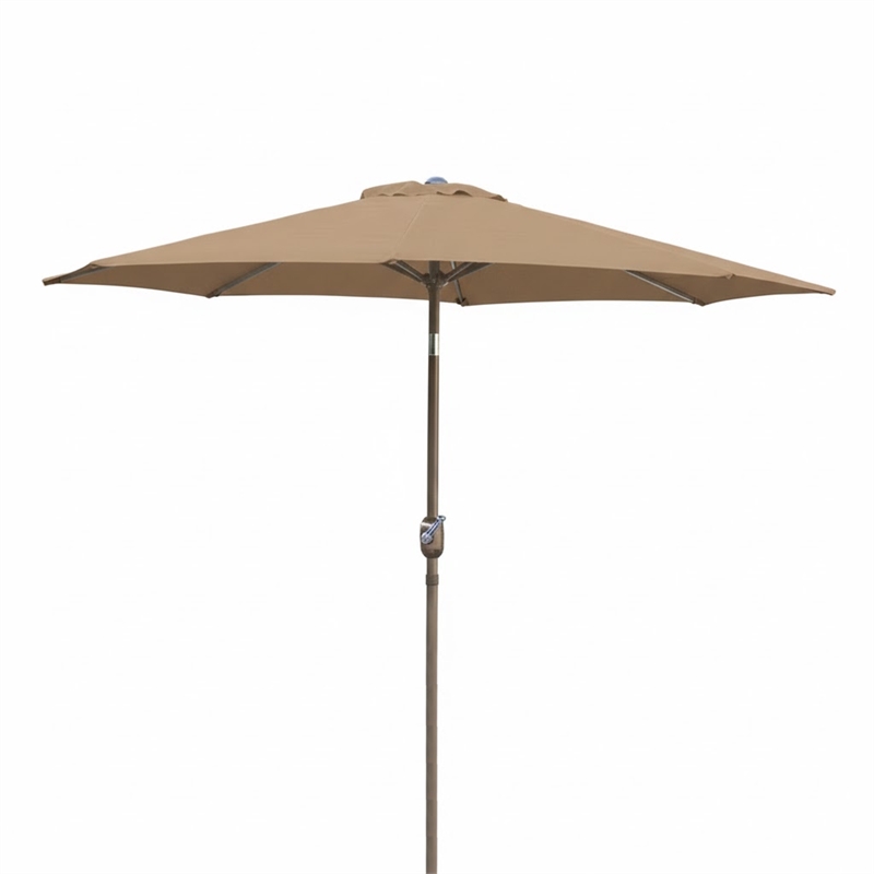 Afuera Living 9' Aluminum Market Patio Umbrella with Crank in Brown
