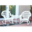 Afuera Living Modern 3 Piece Wicker Conversation Set in White