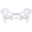 Afuera Living Modern 3 Piece Wicker Conversation Set in White