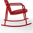 Afuera Living 3 Piece Metal Outdoor Rocking Chair Set in Bright Red