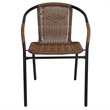 Afuera Living Stackable Rattan Curved Back Dining Chair in Brown (Set of 2)