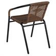 Afuera Living Stackable Rattan Curved Back Dining Chair in Brown (Set of 2)