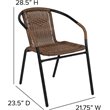 Afuera Living Stackable Rattan Curved Back Dining Chair in Brown (Set of 2)