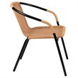 Afuera Living Rattan Stacking Restaurant Dining Arm Chair in Beige (Set of 2)