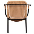 Afuera Living Rattan Stacking Restaurant Dining Arm Chair in Beige (Set of 2)