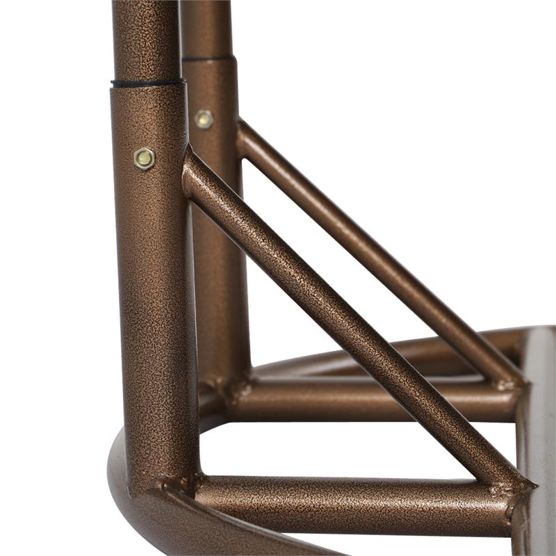 Afuera Living Outdoor Beige Hanging Double Egg Swing Chair in Charcoal Blue