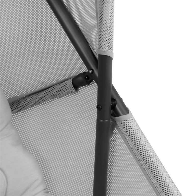 Afuera Living Outdoor Foldable Mesh Fabric Egg Swing in Light Gray
