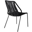 Afuera Living Metal Black Dining Chair Stackable Intricately Woven Rope Design 22