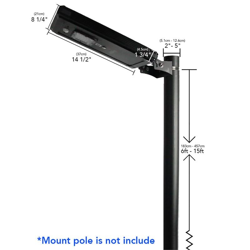 Afuera Living Solar Power AI-Smart Cree LED Area Parking Light in Black