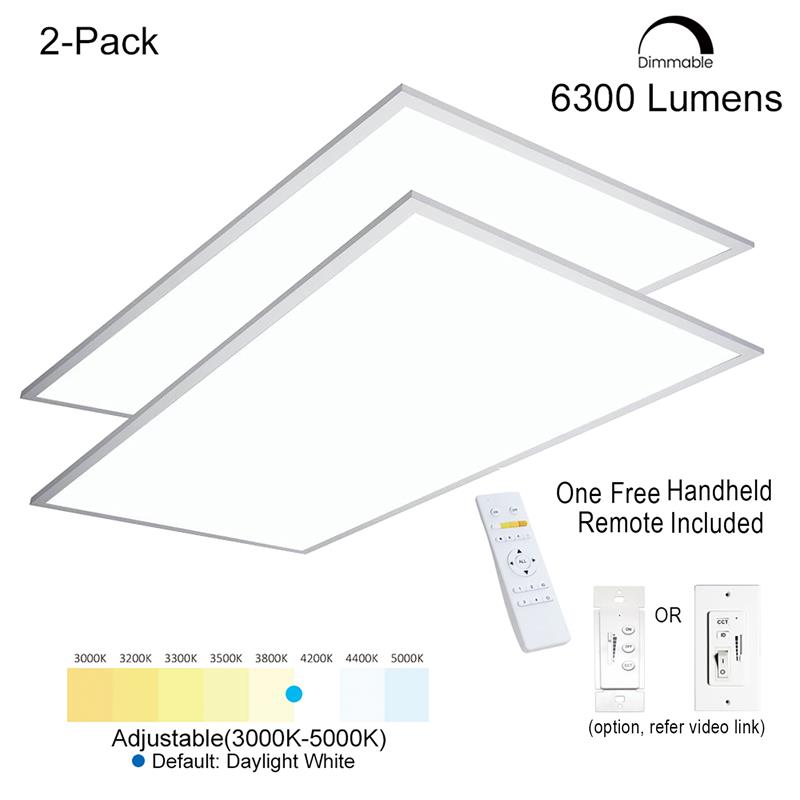 Afuera Living 2ft.x4ft. LED Commercial Flat Panel Ceiling Light - White (2pcs)