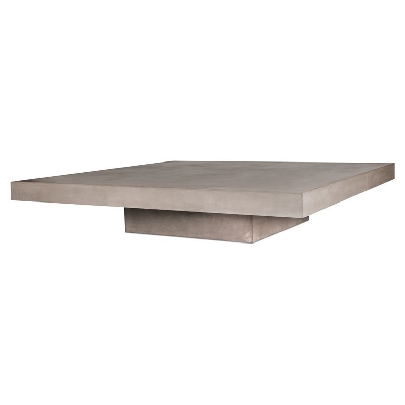 Afuera Living Contemporary Concrete Coffee Table in Slate Gray