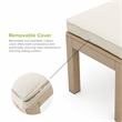 Afuera Living Modern Outdoor Bench Wood Textured Metal Frame Natural