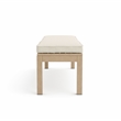 Afuera Living Modern Outdoor Bench Wood Textured Metal Frame Natural