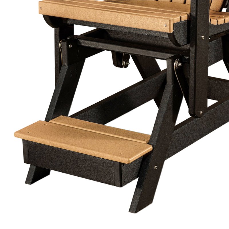 Afuera Living Modern Resin Fan Back Balcony Glider in Cedar/Black