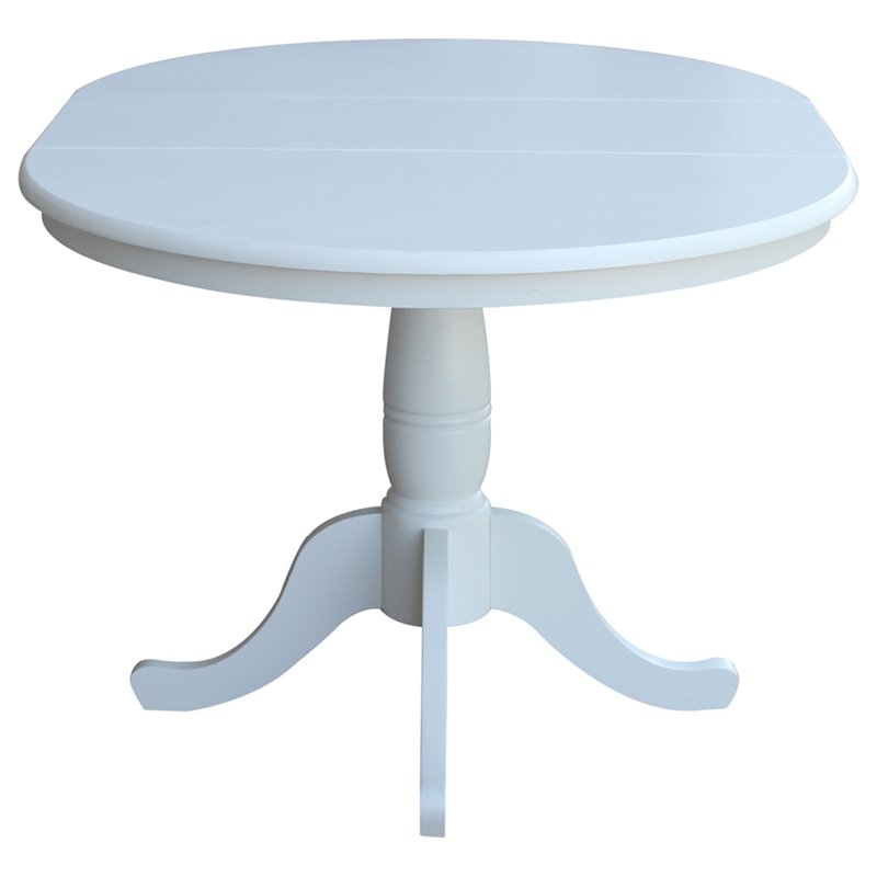 Afuera Living Contemporary Solid Extendable Dining Table in White